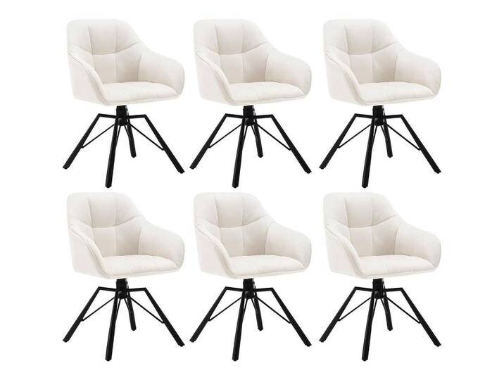 Woltu ARMLEHNSTUHL, Creme, Metall, Kariert, Drehkreuz, 57x82.5x54 cm, Esszimmer, Stühle, Esszimmerstühle, Armlehnenstühle von XXXLutz Marktplatz