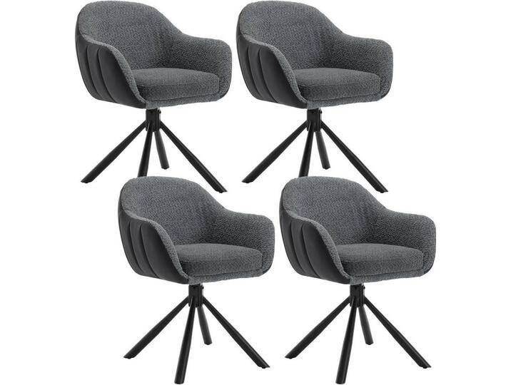 Woltu ESSZIMMERSTUHL, Dunkelgrau, Drehkreuz, 57.5x78x60.5 cm, Esszimmer, Stühle, Esszimmerstühle, Armlehnenstühle von XXXLutz Marktplatz