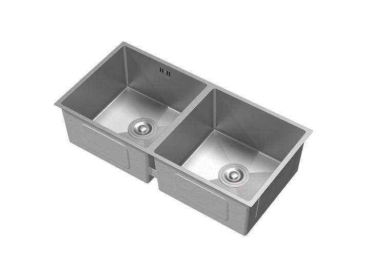 XXXL DOPPEL-SPÜLBECKEN, Silber, Metall, 81.5x20x40 cm, Küchen, Küchenausstattung, Küchenspülen von XXXLutz Marktplatz