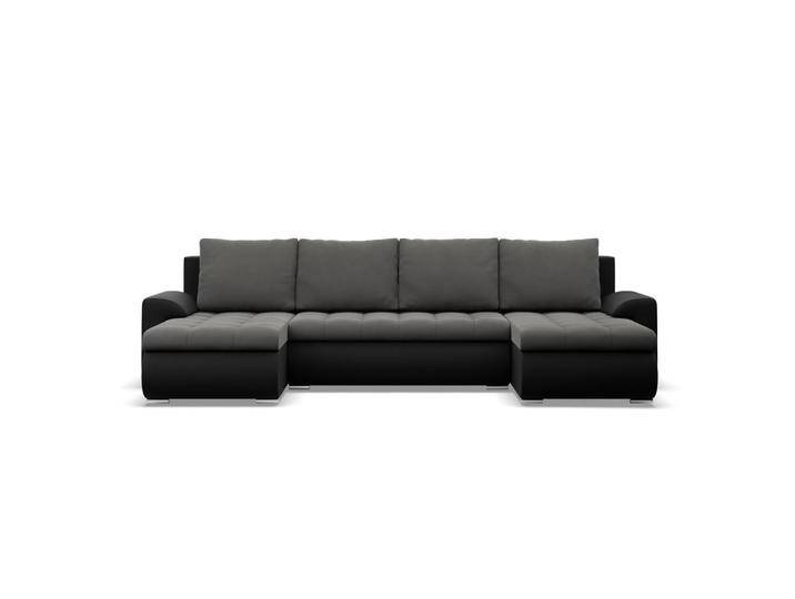 U-SOFA, Dunkelgrau, Schwarz, U-Form, 302x89x159 cm, Wohnzimmer, Sofas & Couches, Wohnlandschaften, Wohnlandschaften in U-Form von XXXLutz