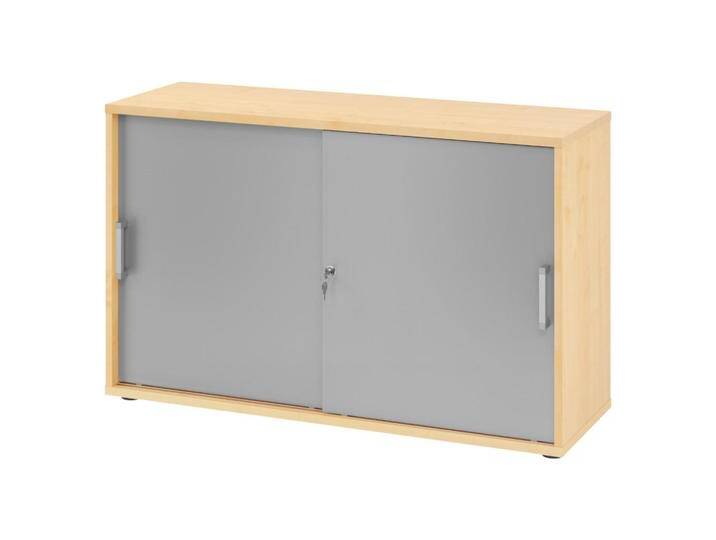 bümö SCHIEBETÜRENSCHRANK, Ahorn, Silber, Nachbildung,Ahorn, 1 Fächer, Rechteckig, 120x74.8x40 cm, FSC Mix, Arbeitszimmer, Aktenschränke von XXXLutz Marktplatz