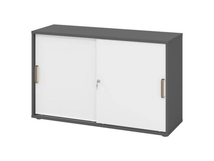 bümö SCHIEBETÜRENSCHRANK, Graphit, Weiß, Nachbildung, 1 Fächer, Rechteckig, 120x74.8x40 cm, FSC Mix, Arbeitszimmer, Aktenschränke von XXXLutz Marktplatz