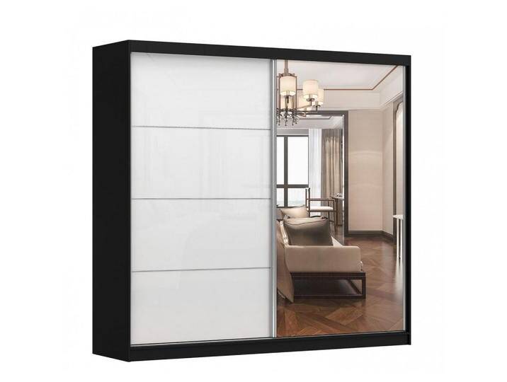 imoebel24 SCHWEBETÜRENSCHRANK, Schwarz, Weiß, Glas, Holz, 233x233x61 cm, Schlafzimmer, Kleiderschränke, Schwebetürenschränke von XXXLutz Marktplatz