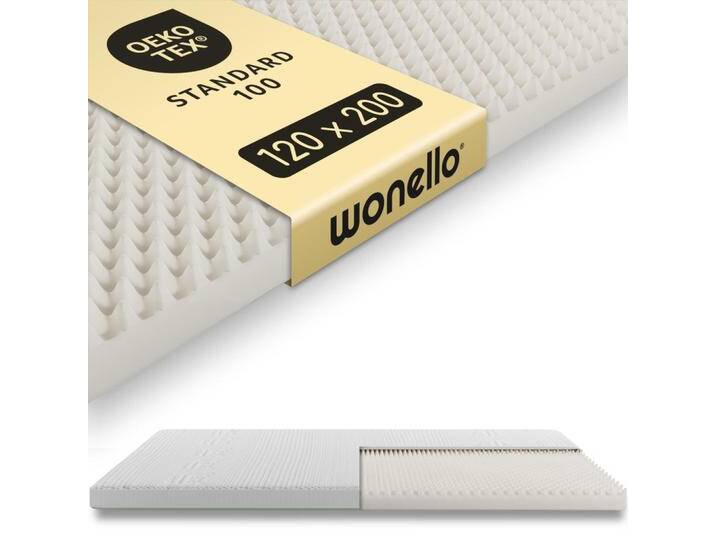 wonello TOPPER, Weiß, H3, Füllung: Kaltschaum, 120x200 cm, OEKO-TEX® STANDARD 100, atmungsaktiv, bessere Druckentlastung durch Noppenstruktur, Bezug rundum abnehmbar, für Hausstauballergiker geeignet, abnehmbar/waschbar, Partnermatratze, Schlafzimmer, Matratzen Shop, Matratzenzubehör, Topper von XXXLutz Marktplatz