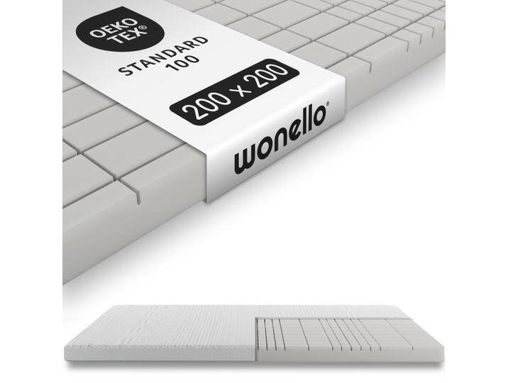 wonello TOPPER, Weiß, H3, Füllung: Kaltschaum, 200x200 cm, OEKO-TEX® STANDARD 100, Hergestellt in Europa, atmungsaktiv, Bezug abnehmbar/waschbar, rundum abnehmbar, für Hausstauballergiker geeignet, optimale Belüftung, schadstoffgeprüft, Schlafzimmer, Matratzen Shop, Matratzenzubehör, Topper von XXXLutz Marktplatz