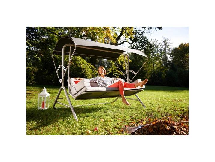 Acamp HOLLYWOODSCHAUKEL, Anthrazit, Metall, Uni, Füllung: Schaumstoff, 145x177x217 cm, wetterbeständig, UV-beständig, lichtecht, regenabweisend, Acamp HOLLYWOODSCHAUKEL, Anthrazit, Metall, Uni, Füllung: Schaumstoff, 145x177x217 cm, wetterbeständig, UV-beständig, lichtecht, regenabweisend, von XXXLutz