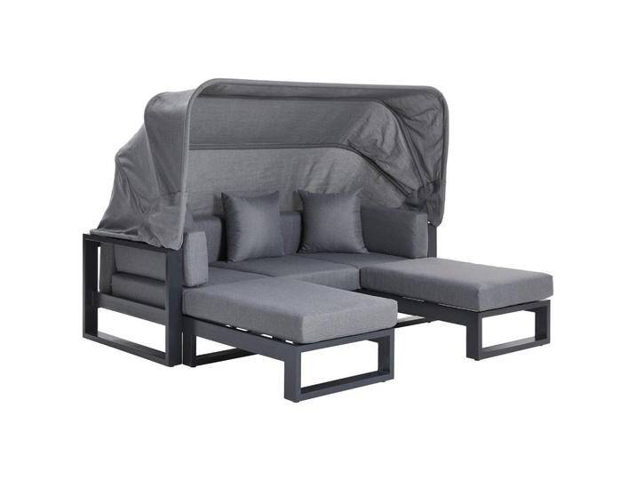 Amatio LOUNGESOFA, Anthrazit, Metall, 5-Sitzer, Füllung: Schaumstoff,Schaumstoff,Polyester, einzeln stellbar, 196x60x90 cm, BSCI, verstellbares Dach, von XXXLutz