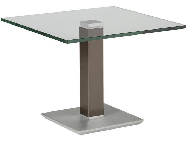 BEISTELLTISCH, Grau, Edelstahl, Beige, Metall, Glas, quadratisch, eckig, Säule, Bodenplatte, 60x46-65x60 cm, höhenverstellbar, Wohnzimmer, BEISTELLTISCH, Grau, Edelstahl, Beige, Metall, Glas, quadratisch, eckig, Säule, Bodenplatte, 60x46-65x60 cm, höhenverstellbar, Wohnzimmer, von XXXLutz