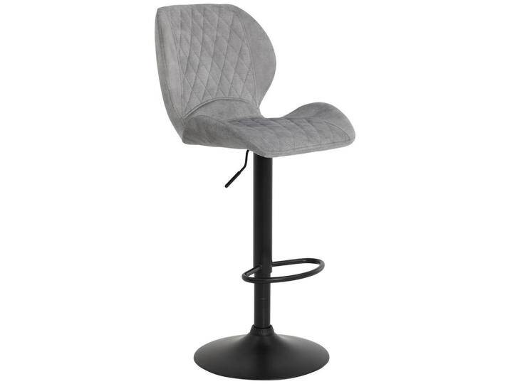 Boxxx BARHOCKER, Grau, Schwarz, Metall, Vintage, Rundrohr, Bodenplatte, 42x96-117x51 cm, Sitzfläche 360° drehbar, Stoffauswahl, Esszimmer, Barmöbel, von XXXLutz