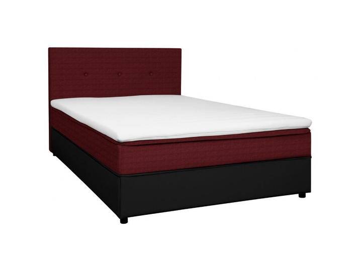 Boxxx BOXBETT, Rot, Schwarz, H2, Höhe ca. 19 cm, 180x200 cm, gepolstertes Kopfteil, Stoffauswahl, Topper durchgehend, in verschiedenen Größen von XXXLutz