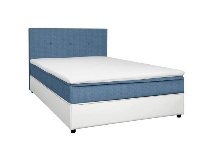 Boxxx BOXBETT, Weiß, Hellblau, H2, Höhe ca. 19 cm, 180x200 cm, gepolstertes Kopfteil, Stoffauswahl, Topper durchgehend, in verschiedenen Größen von XXXLutz