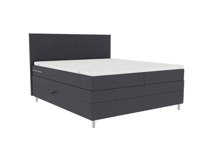 Boxxx BOXSPRINGBETT, Anthrazit, H3, Höhe ca. 16 cm, 180x200 cm, Topper durchgehend, in verschiedenen Größen erhältlich, Matratze geteilt, von XXXLutz