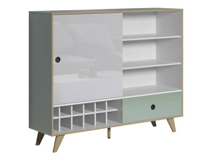 Boxxx HIGHBOARD, Grün, Eiche, Weiß Hochglanz, Kunststoff, 4 Fächer, 1 Schubladen, 145x118x40 cm, FSC MIX, Beimöbel erhältlich, stehend, Wohnzimmer, Boxxx HIGHBOARD, Grün, Eiche, Weiß Hochglanz, Kunststoff, 4 Fächer, 1 Schubladen, 145x118x40 cm, FSC MIX, Beimöbel erhältlich, stehend, Wohnzimmer, von XXXLutz