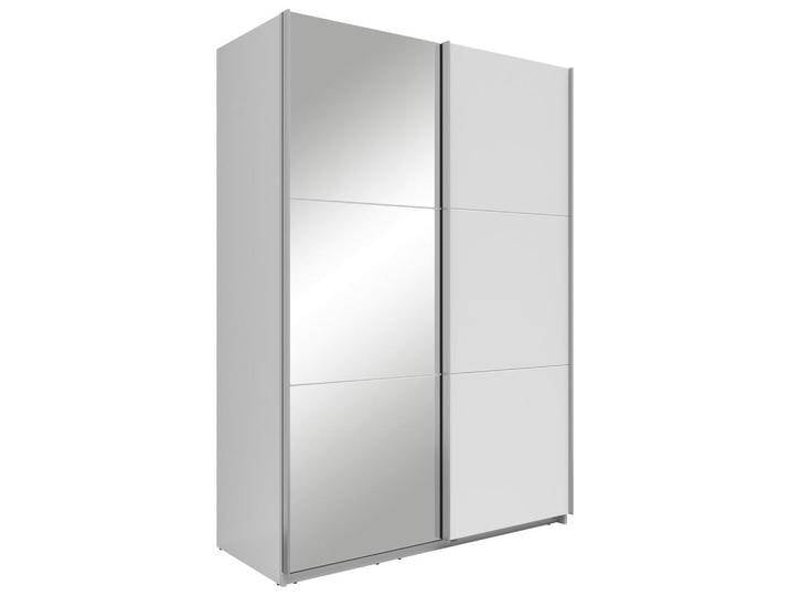 Boxxx SCHWEBETÜRENSCHRANK, Weiß, 2 Fächer, 150x216x64 cm, Schlafzimmer, Kleiderschränke, Kleiderschränke mit Spiegel von XXXLutz