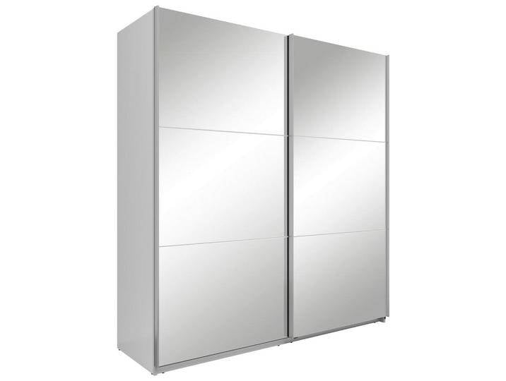 Boxxx SCHWEBETÜRENSCHRANK, Weiß, 2 Fächer, 200x216x64 cm, Schlafzimmer, Kleiderschränke, Kleiderschränke mit Spiegel von XXXLutz