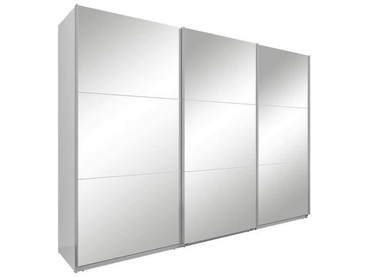 Boxxx SCHWEBETÜRENSCHRANK, Weiß, 3 Fächer, 300x216x64 cm, Schlafzimmer, Kleiderschränke, Kleiderschränke mit Spiegel von XXXLutz