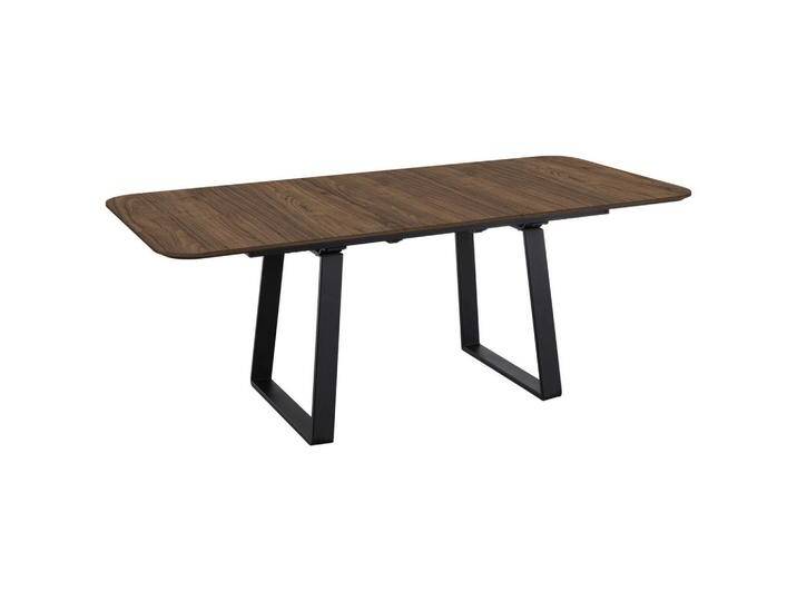 Celina Home ESSTISCH ROM, Schwarz, Nussbaum, Metall, rechteckig, Kufe, 95x76x200-250 cm, ausziehbar, in verschiedenen Größen erhältlich, Holzdekoren von XXXLutz