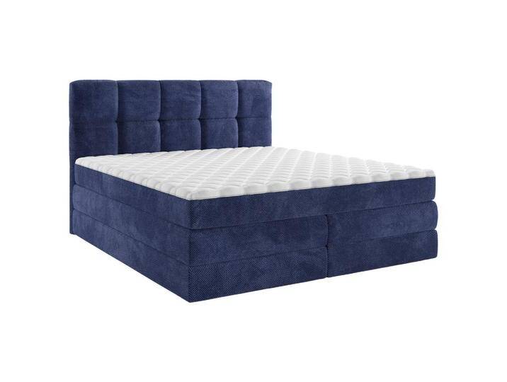 Esposa BOXSPRINGBETT, Blau, H2 + H3, Höhe ca. 19 cm, 160x200 cm, Matratze, gepolstertes Kopfteil, Stoffauswahl, Wendematratze mit unterschiedlichen von XXXLutz