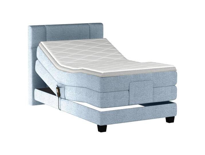 Esposa BOXSPRINGBETT, Hellblau, Kiefer, vollmassiv, H3, 7,7-Zonen, Höhe ca. 18 cm, 100x200 cm, gepolstertes Kopfteil, Stoffauswahl, Schlafzimmer, von XXXLutz