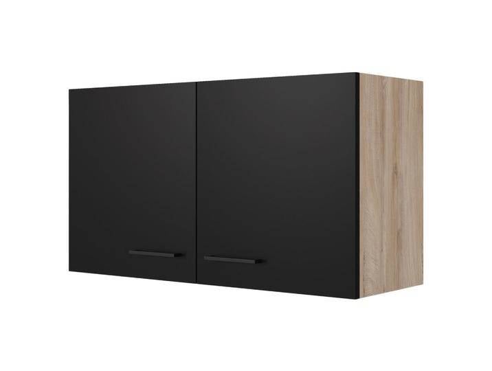 FlexWell KÜCHENOBERSCHRANK, Schwarz, Eiche, Metall, 1 Fächer, einzeln stellbar, 100x54.8x32 cm, Made in Germany, individuell planbar, von XXXLutz