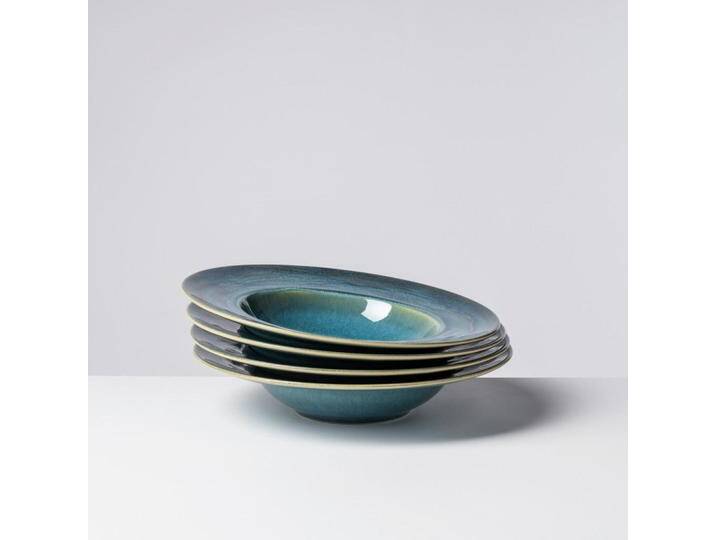Gipfelstück PASTATELLERSET TIEFER SEE, Blau, Grün, Keramik, 4-teilig, rund, 5.5 cm, Grüner Punkt, Made in Europe, lebensmittelecht, Essen & Trinken, Gipfelstück PASTATELLERSET TIEFER SEE, Blau, Grün, Keramik, 4-teilig, rund, 5.5 cm, Grüner Punkt, Made in Europe, lebensmittelecht, Essen & Trinken, von XXXLutz
