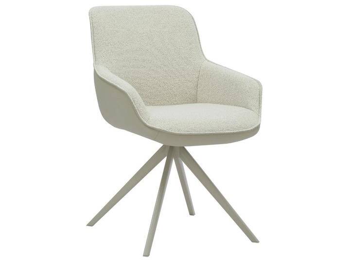 Hom`in ARMLEHNSTUHL, Creme, Grau, Metall, Drehkreuz, 58x85x63 cm, Sitzfläche 360° drehbar, Esszimmer, Stühle, Esszimmerstühle, Armlehnenstühle von XXXLutz