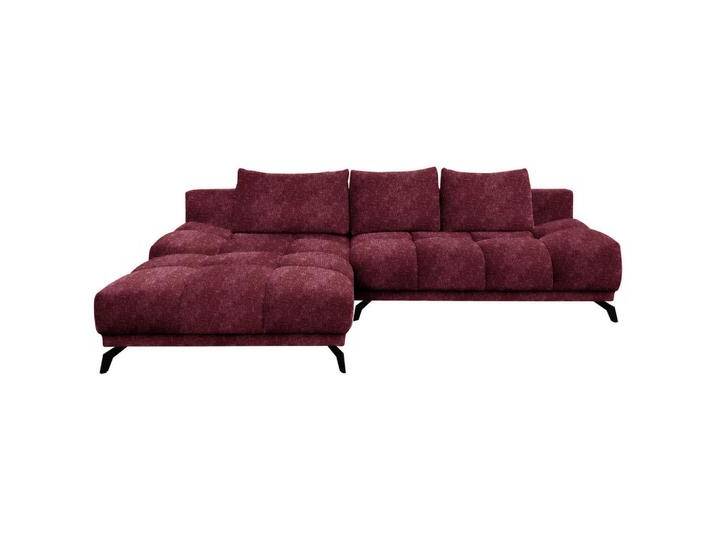 Hom`in ECKSOFA, Dunkelrot, 5-Sitzer, Füllung: Schaumstoff, Ottomane links, L-Form, 290x182 cm, Stoffauswahl, seitenverkehrt erhältlich, Schlafen auf von XXXLutz
