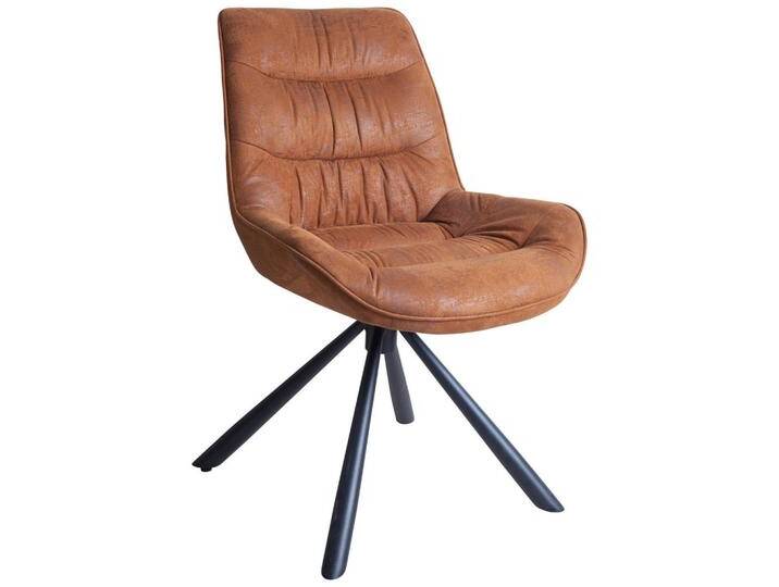 Hom`in STUHL, Braun, Schwarz, Drehkreuz, 57x84x63 cm, Sitzfläche 360° drehbar, Esszimmer, Stühle, Esszimmerstühle von XXXLutz