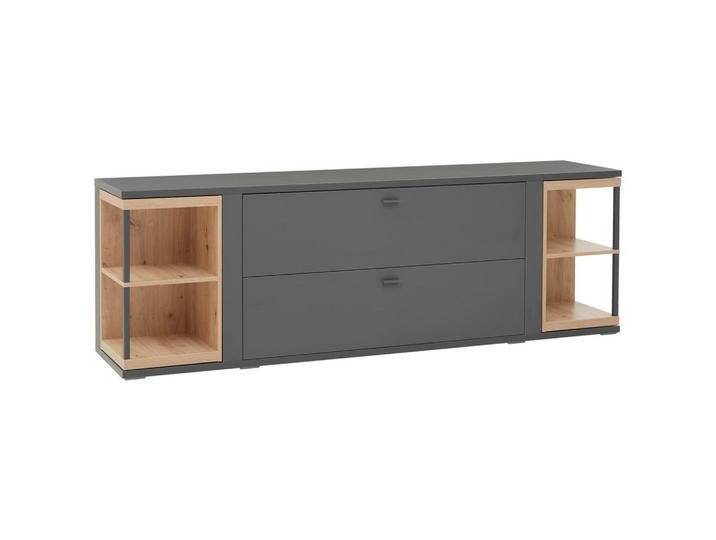 Hom`in TV-ELEMENT, Grau, Eiche Artisan, Metall, 2 Fächer, 2 Schubladen, 217x70.6x48.4 cm, Kleinmöbel Hom`in TV-ELEMENT, Grau, Eiche Artisan, Metall, 2 Fächer, 2 Schubladen, 217x70.6x48.4 cm, Kleinmöbel von XXXLutz