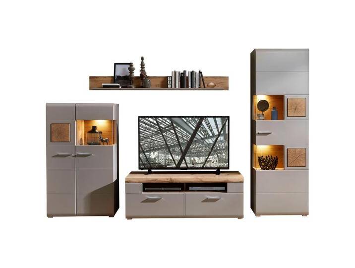 Innostyle Fun Plus II Wohnwand Basalt/Eiche Altholz Grau/Braun, 205 cm hoch, klassischer Stil, Massivholz Innostyle Fun Plus II Wohnwand Basalt/Eiche Altholz Grau/Braun, 205 cm hoch, klassischer Stil, Massivholz von XXXLutz