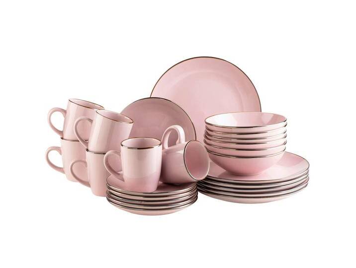 Mäser KOMBISERVICE Metallic Rim, Rosa, Keramik, 24-teilig, 400 ml,850 ml, Essen & Trinken, Geschirr, Geschirr-Sets, Kombiservice Mäser KOMBISERVICE Metallic Rim, Rosa, Keramik, 24-teilig, 400 ml,850 ml, Essen & Trinken, Geschirr, Geschirr-Sets, Kombiservice von XXXLutz
