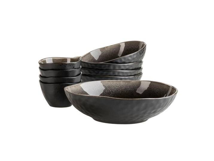 Mäser SCHÜSSELSET Niara Organic, Dunkelbraun, Keramik, 9-teilig, rund, Essen & Trinken, Geschirr, Schalen & Schüsseln, Schüsselset von XXXLutz
