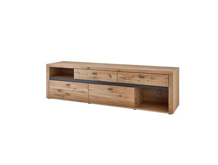 Modante LOWBOARD, Grau, Eiche, Metall, Asteiche, furniert, teilmassiv, 4 Schubladen, 210.2x58.1x50.2 cm, Beimöbel erhältlich, Holzmöbel, Kleinmöbel von XXXLutz