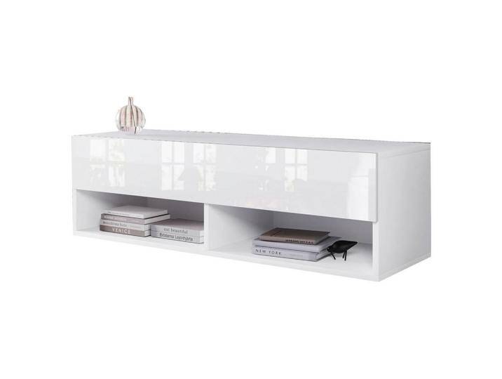 P & B LOWBOARD A100, Weiß Hochglanz, 100x30x31 cm, FSC, Made in EU, stehend, hängend, Wohnzimmer, Wohnwände, Lowboards, Lowboards stehend von XXXLutz