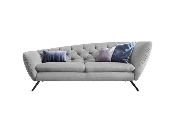 Pure Home Lifestyle CHESTERFIELD-SOFA, Schwarz, Hellgrau, 2-Sitzer, 223x84x90 cm, Goldenes M, DGM, Typenauswahl, Fußauswahl, Lederauswahl, von XXXLutz