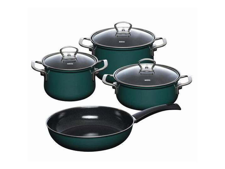 Riess KOCHTOPFSET TEAL, Dunkelgrün, Metall, 4-teilig, 16 cm,20 cm, 1,5 L,3,5 L,2 L, rund, 28.50x24x48.50 cm, kratzfest, hitzebeständige Griffe, Riess KOCHTOPFSET TEAL, Dunkelgrün, Metall, 4-teilig, 16 cm,20 cm, 1,5 L,3,5 L,2 L, rund, 28.50x24x48.50 cm, kratzfest, hitzebeständige Griffe, von XXXLutz