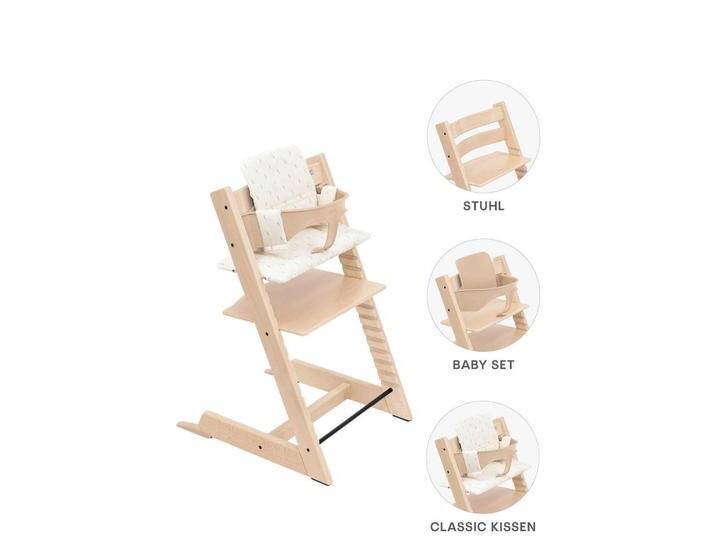 Stokke HOCHSTUHL-SET Tripp Trapp Bundles, Natur, Holz, Buche, 83x57x46 cm, Fußstütze verstellbar, Sitzfläche höhenverstellbar, Babymöbel, Hochstühle & von XXXLutz