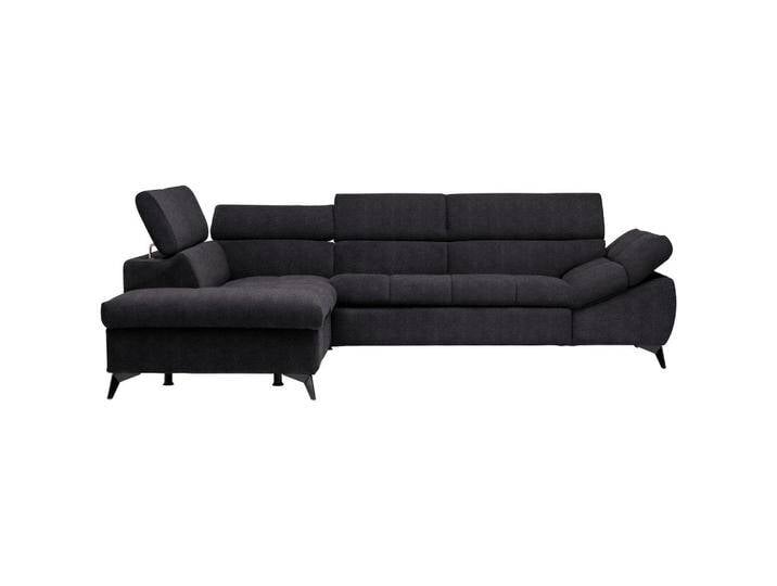 Stylife ECKSOFA, Schwarz, Uni, 4-Sitzer, Ottomane links, L-Form, 279x210 cm, Stoffauswahl, seitenverkehrt erhältlich, Bettfunktion Hocker Rücken echt, von XXXLutz