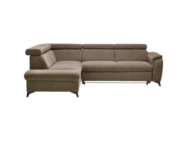 Stylife ECKSOFA PRAG, Braun, Schlamm, 5-Sitzer, Ottomane links, L-Form, 260x203 cm, Bettkasten erhältlich, Stoffauswahl, seitenverkehrt Bettfunktion von XXXLutz