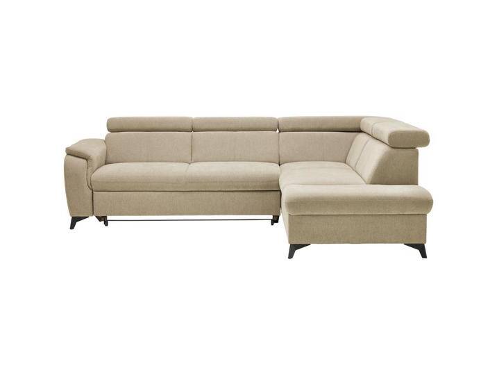 Stylife ECKSOFA PRAG, Natur, 5-Sitzer, Ottomane rechts, L-Form, 260x203 cm, Bettkasten erhältlich, Stoffauswahl, seitenverkehrt Bettfunktion Hocker von XXXLutz
