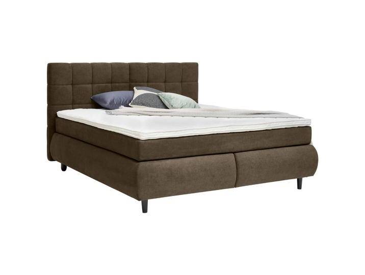 Ti'me BOXSPRINGBETT, Dunkelbraun, Buche, massiv, H2, Höhe ca. 16 cm, 160x200 cm, Topper durchgehend, in verschiedenen Größen erhältlich, von XXXLutz