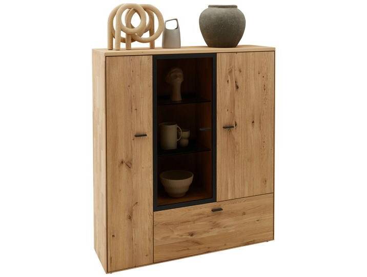 Valnatura HIGHBOARD, Wildeiche, Holz, Glas, Wildeiche, massiv, 7 Fächer, 1 Schubladen, 121.9x139.9x37.1 cm, Goldenes M, umfangreiches Zubehör Valnatura HIGHBOARD, Wildeiche, Holz, Glas, Wildeiche, massiv, 7 Fächer, 1 Schubladen, 121.9x139.9x37.1 cm, Goldenes M, umfangreiches Zubehör von XXXLutz