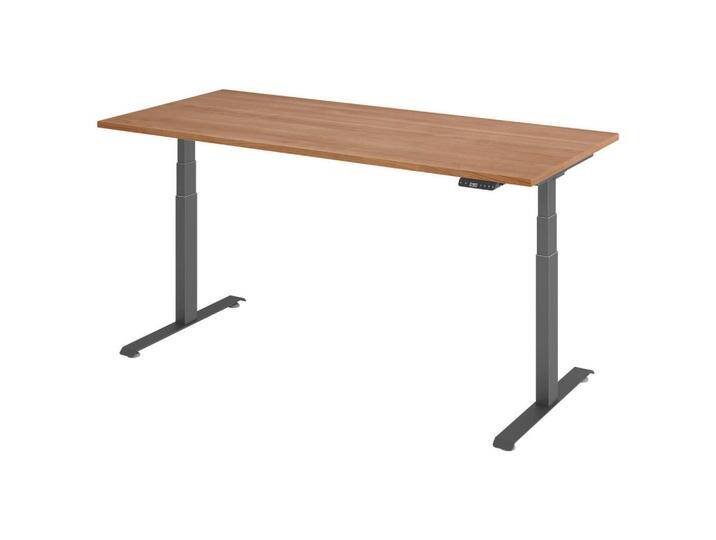 Venda SCHREIBTISCH, Graphit, Nussbaum, Metall, rechteckig, Kufe, 80x64.5-129.5x180 cm, höhenverstellbar, Arbeitszimmer, Schreibtische, Bürotische Venda SCHREIBTISCH, Graphit, Nussbaum, Metall, rechteckig, Kufe, 80x64.5-129.5x180 cm, höhenverstellbar, Arbeitszimmer, Schreibtische, Bürotische von XXXLutz