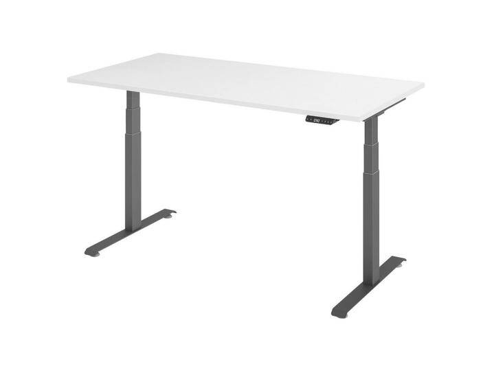 Venda SCHREIBTISCH, Graphit, Weiß, Metall, rechteckig, Kufe, 80x64.5-129.5x160 cm, höhenverstellbar, Arbeitszimmer, Schreibtische, Bürotische Venda SCHREIBTISCH, Graphit, Weiß, Metall, rechteckig, Kufe, 80x64.5-129.5x160 cm, höhenverstellbar, Arbeitszimmer, Schreibtische, Bürotische von XXXLutz