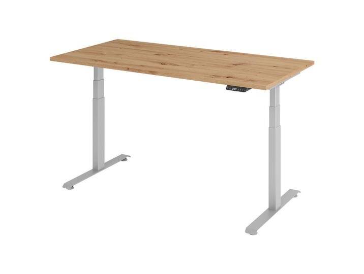 Venda SCHREIBTISCH, Silber, Eiche, Metall, rechteckig, Kufe, 80x64.5-129.5x160 cm, höhenverstellbar, Arbeitszimmer, Schreibtische, Bürotische Venda SCHREIBTISCH, Silber, Eiche, Metall, rechteckig, Kufe, 80x64.5-129.5x160 cm, höhenverstellbar, Arbeitszimmer, Schreibtische, Bürotische von XXXLutz