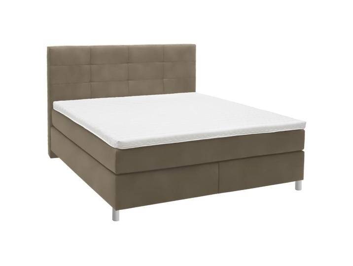 Voleo BOXSPRINGBETT, Graubraun, H3 + H4, 7-Zonen, Höhe ca. 18 cm, 200x200 cm, Über- und Sondergrößen erhältlich, Stoffauswahl, Topper durchgehend, in von XXXLutz