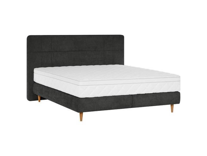 Welnova BOXSPRINGBETT, Graphit, Eiche, massiv, H3, 7-Zonen, 160x200 cm, gepolstertes Kopfteil, in verschiedenen Größen erhältlich, Matratze von XXXLutz