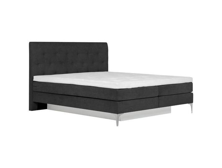 Welnova BOXSPRINGBETT, Graphit, H3 + H4, 7-Zonen, Höhe ca. 17 cm, 180x200 cm, Bettkasten, gepolstertes Kopfteil, Stoffauswahl, Topper durchgehend, in von XXXLutz