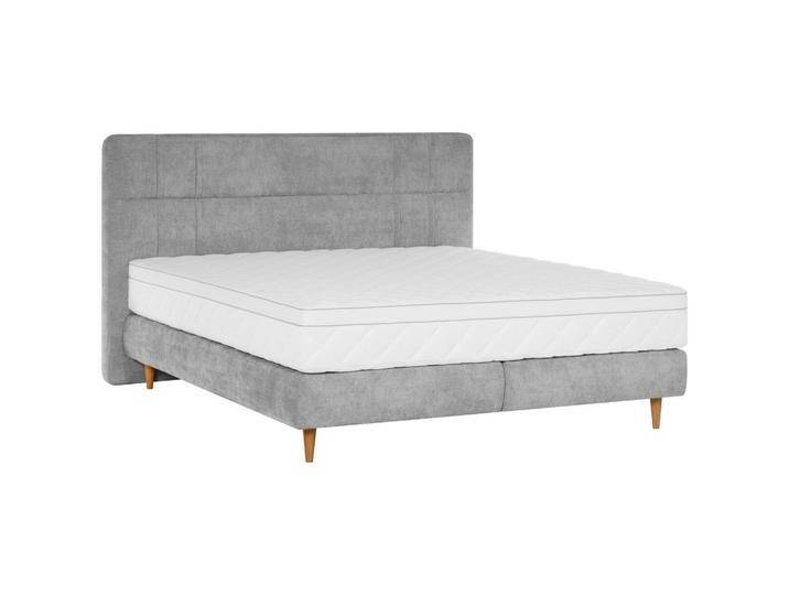 Welnova BOXSPRINGBETT, Grau, Eiche, massiv, H5, 7-Zonen, 140x200 cm, gepolstertes Kopfteil, in verschiedenen Größen erhältlich, Matratze durchgehend, von XXXLutz