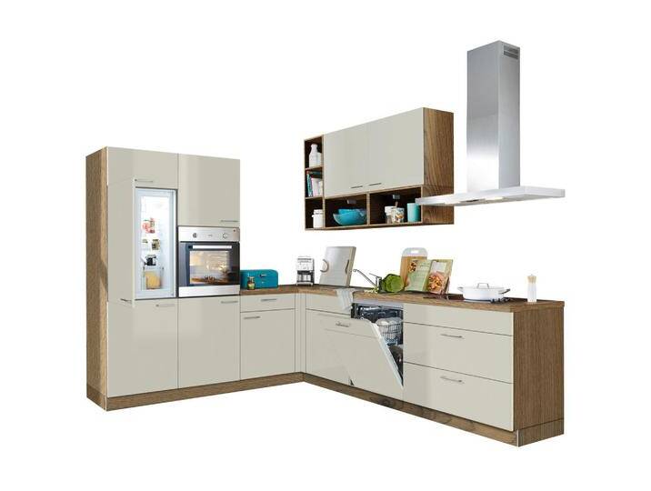 Welnova ECKKÜCHE STAR, Eiche, Hellgrau, Metall, L-Form, nur wie online abgebildet bestellbar, 275x245 cm, Made in Germany, individuell planbar, von XXXLutz